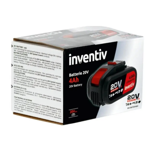 БАТЕРИЯ С ИНДИКАТОР 4AH 20V INVENTIV