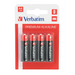 Батерия Verbatim ALKALINE BATTERY AA 4 PACK (HANGCARD)