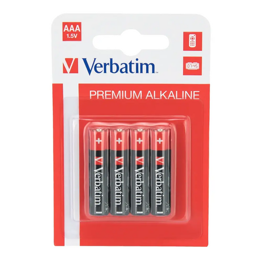 Батерия Verbatim ALKALINE BATTERY AAA 4 PACK (HANGCARD)