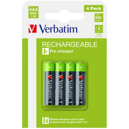 Батерия Verbatim RECHARGEABLE BATTERY AAA 4 PACK / HR03