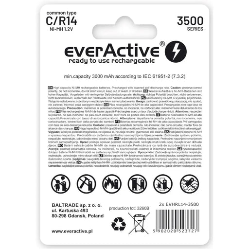 Батерии EverActive R14/C 1,2 V