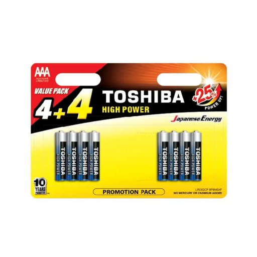 БАТЕРИЯ АЛКАЛНА LR03 4 + 4 VP TOSHIBA