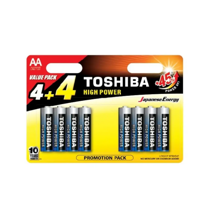 БАТЕРИЯ АЛКАЛНА LR06 4 + 4 VP TOSHIBA