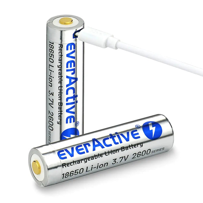 Батерия everActive 18650 3.7V Li-ion 2600mAh micro USB