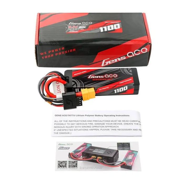 Батерия Lipo Gens ace G-Tech 1100mAh 11.1V 3S1P 60C GRP-76