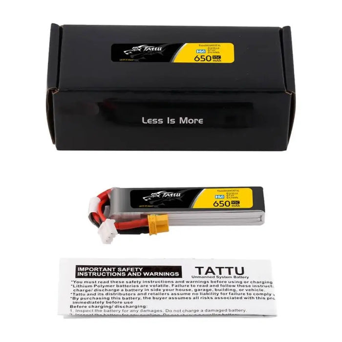 Батерия Lipo Tattu 2s 650mAh 95C 7.6V HV с XT30 конектор