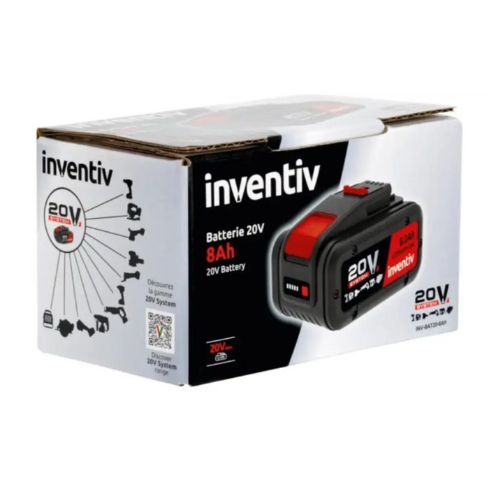 БАТЕРИЯ С ИНДИКАТОР 8AH 20V INVENTIV
