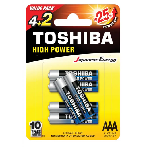 БАТЕРИЯ TOSHIBA LR03 4 + 2 БР