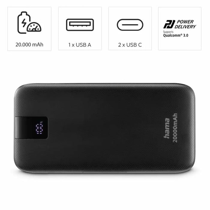 Батерия за лаптоп Hama 00201719 Антрацит 20000 mAh