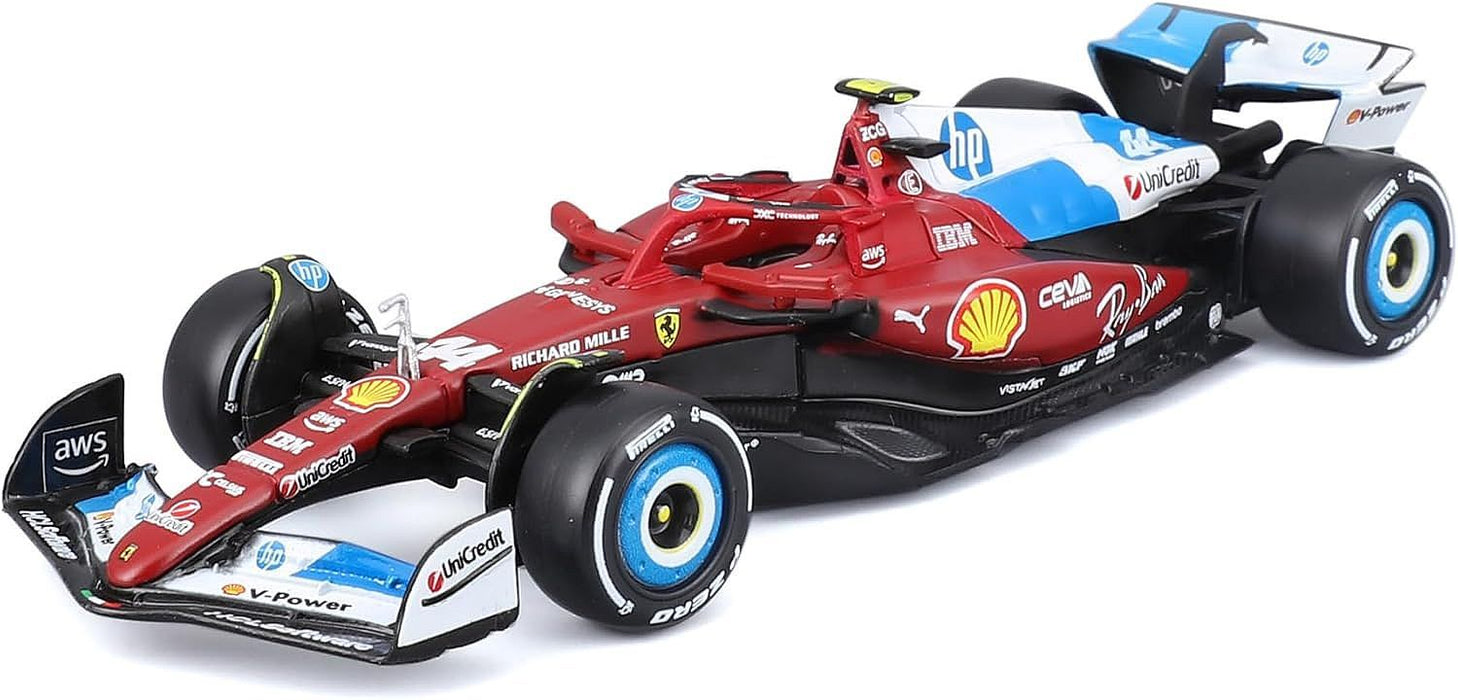 Метална количка Bburago - Ferrari SF-25, Charles Leclerc Miami GP 2025, 1:43