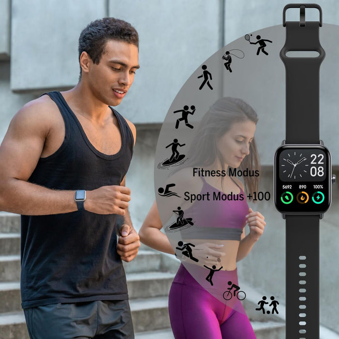 Смарт часовник beafon WATCH 101 1,8" Черен Сив