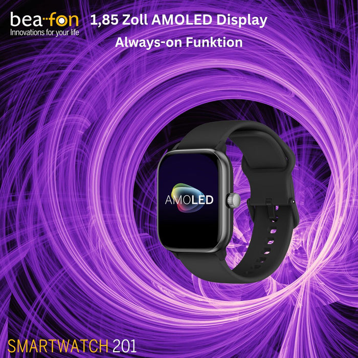 Смарт часовник beafon WATCH 201 1,85" Черен Сребрист