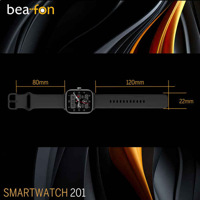 Смарт часовник beafon WATCH 201 1,85" Черен Сребрист
