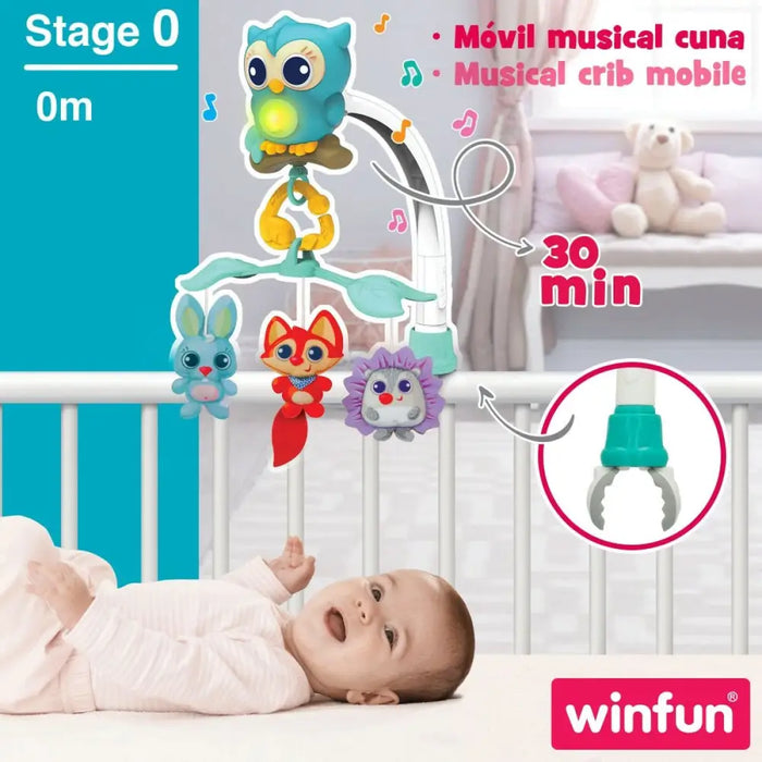 Бебешка Играчка Въртележка Winfun Гора 3 в 1 31,5 x 42 x