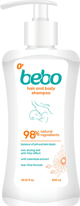 Бебешки шампоан за коса и тяло (0+ месеца), 300 ml