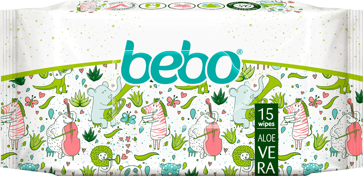 Влажни кърпички Алое Вера, 15 бр