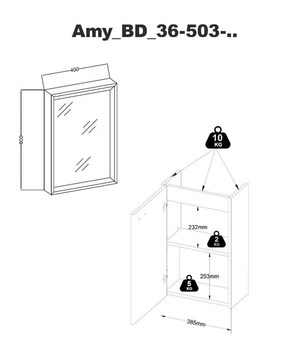КОМПЛЕКТ МЕБЕЛИ ЗА БАНЯ AMY БЯЛ