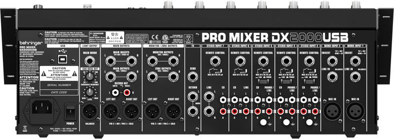 Behringer DX2000USB - професионален 7-канален DJ миксер с INFINIUM „безконтактен“ VCA кросфейдър и USB/аудио интерфейс.