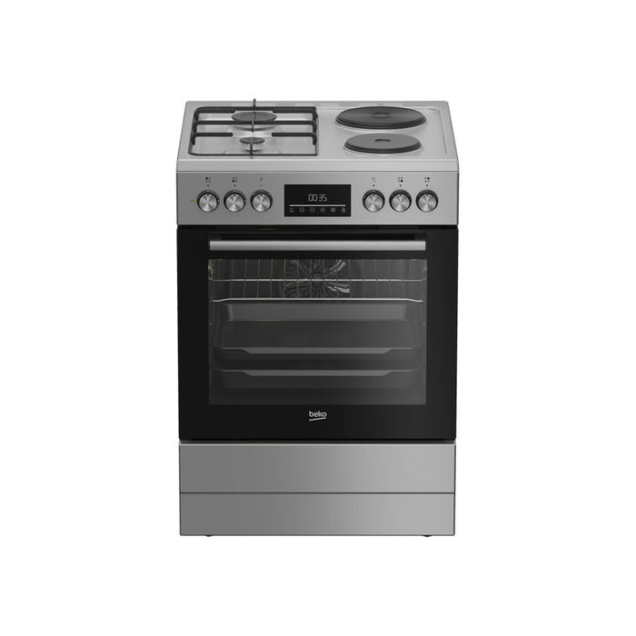 Комбинирана печка BEKO FBE 64320 SDN/ГАЗ A, 2 ГАЗОВИ И 2 ЕЛЕКТРИЧЕСКИ, БУТОН ЗА ЗАПАЛВАНЕ, ЕЛЕКТРОНЕН ТАЙМЕР