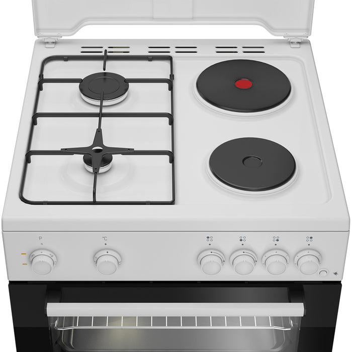 Комбинирана печка BEKO FBE 64010 WDN/ГАЗ A, 2 ГАЗОВИ И 2 ЕЛЕКТРИЧЕСКИ, БУТОН ЗА ЗАПАЛВАНЕ
