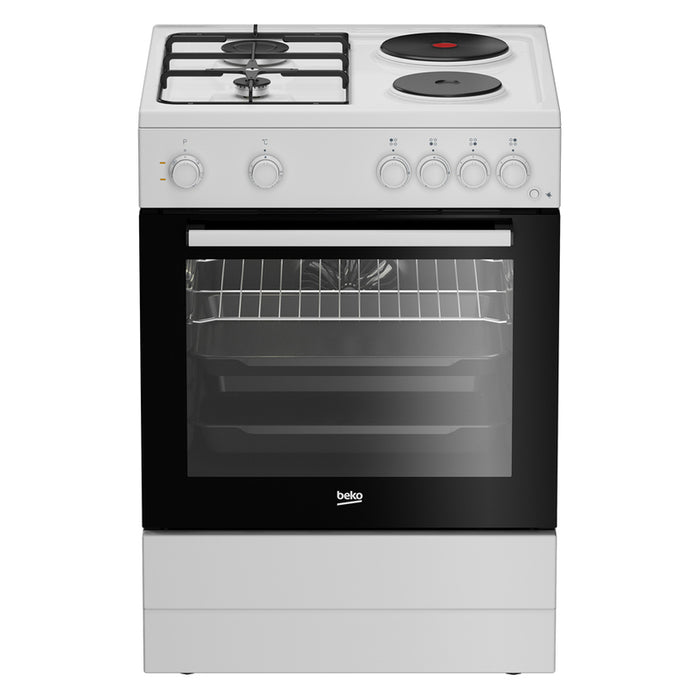 Комбинирана печка BEKO FBE 64010 WDN/ГАЗ A, 2 ГАЗОВИ И 2 ЕЛЕКТРИЧЕСКИ, БУТОН ЗА ЗАПАЛВАНЕ