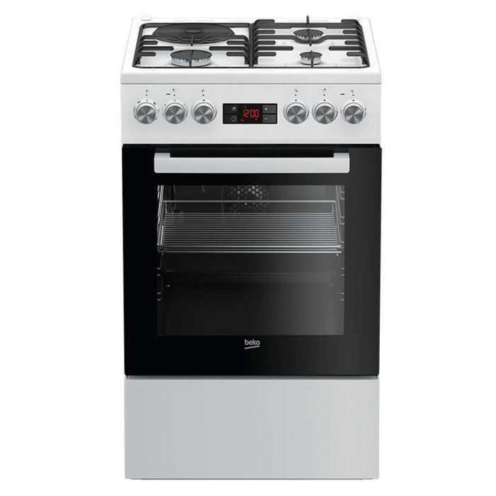 Комбинирана печка BEKO FSE 53320 DWCS / A, 3 ГАЗОВИ 1 ЕЛЕКТРИЧЕСКА, ЕЛЕКТРОНЕН ТАЙМЕР, КАТАЛИТИЧНИ ПАНЕЛИ