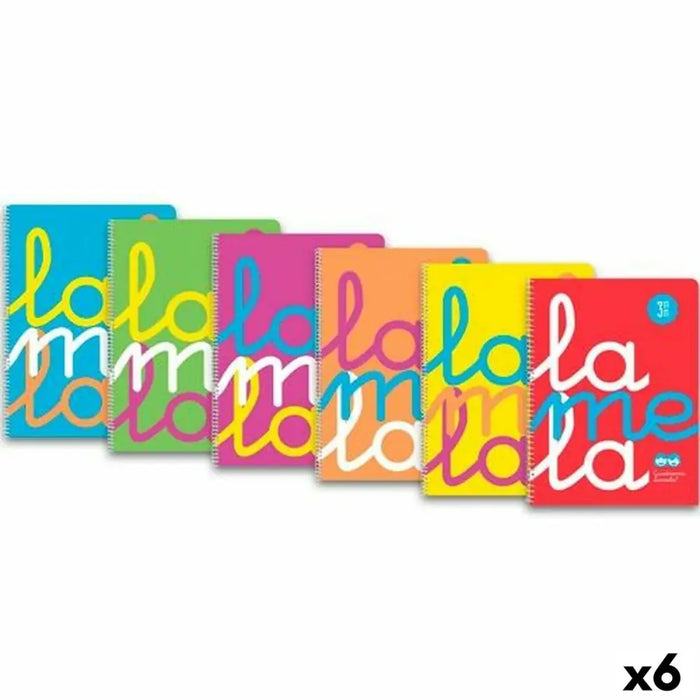 Бележник със Спирала Lamela Четвърт 80 Листи (6 броя)