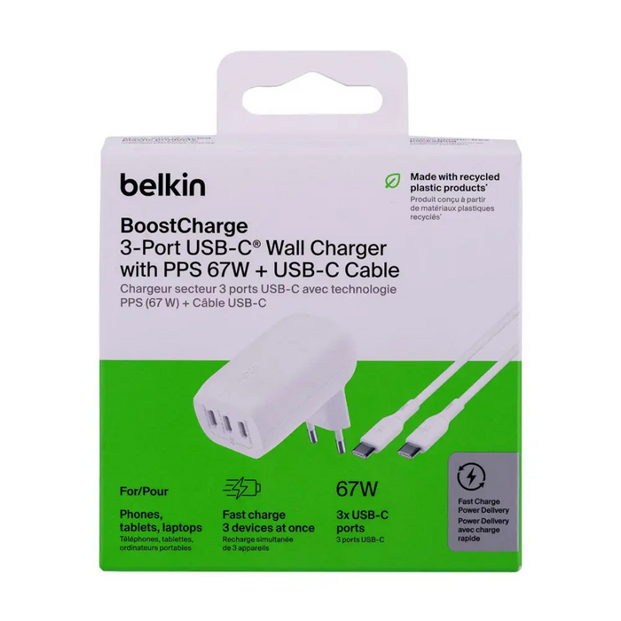 Belkin BoostCharge лаптоп смартфон универсален бял