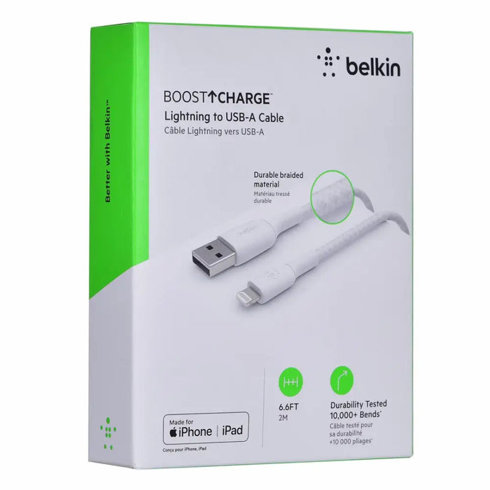Belkin CAA002BT2MWH Lightning кабел 2 м Бял