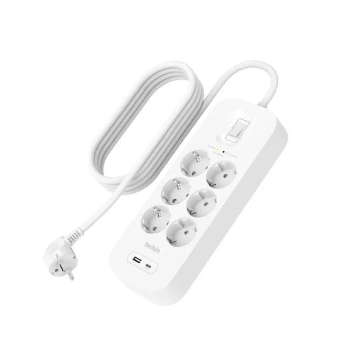Belkin Connect Бял 6 AC контакт(и) 2 m