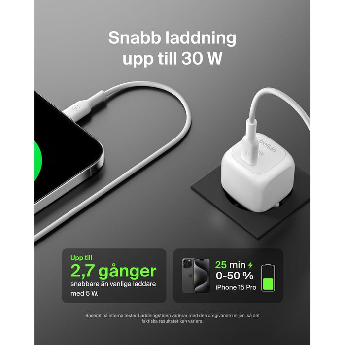 Зарядно за стена Belkin WCA008KQ1MWH-B6 Бял 30 W