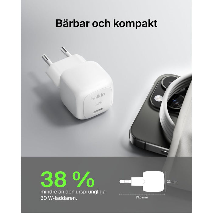 Зарядно за стена Belkin WCA008KQ1MWH-B6 Бял 30 W
