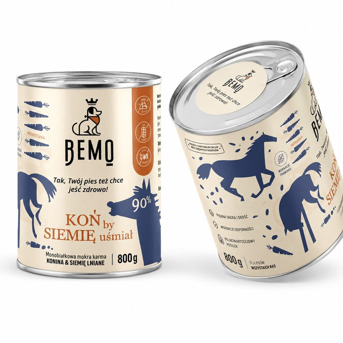 BEMO Koń by siemię uśmiał Mono - мокра храна за кучета - 800гр