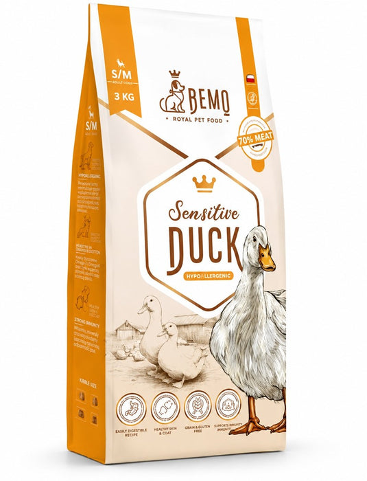 BEMO Sensitive Duck Small/Medium Mono - суха храна за кучета - 3 кг