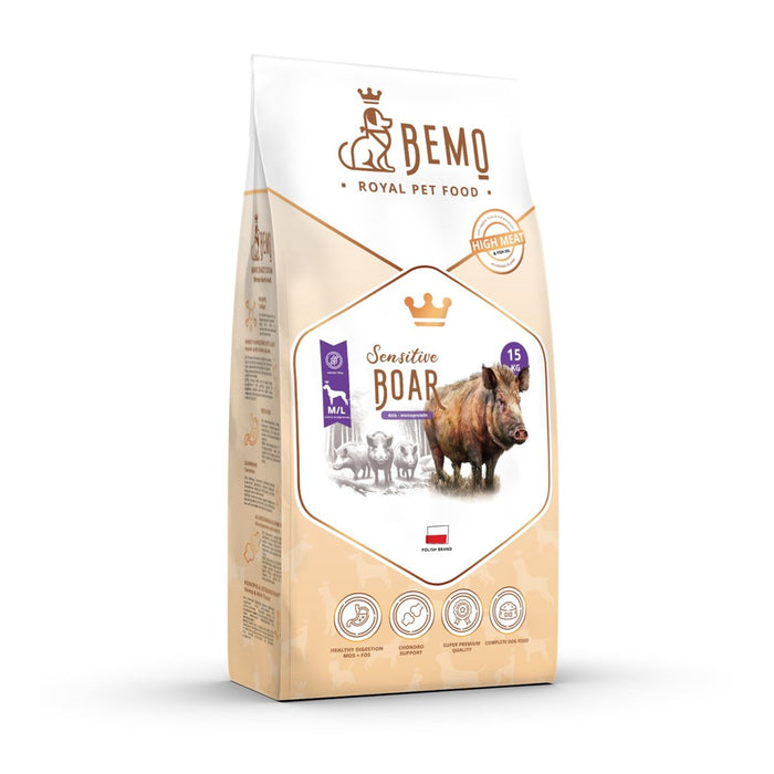 BEMO Sensitive Boar Medium/Large Mono - суха храна за кучета - 15 кг