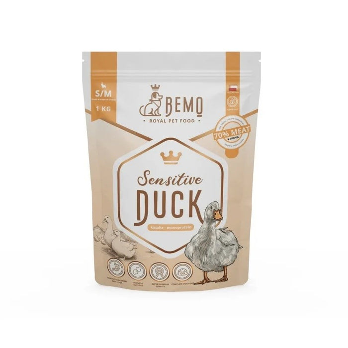 BEMO Sensitive Duck Small/Medium Mono - суха храна за кучета - 1 кг