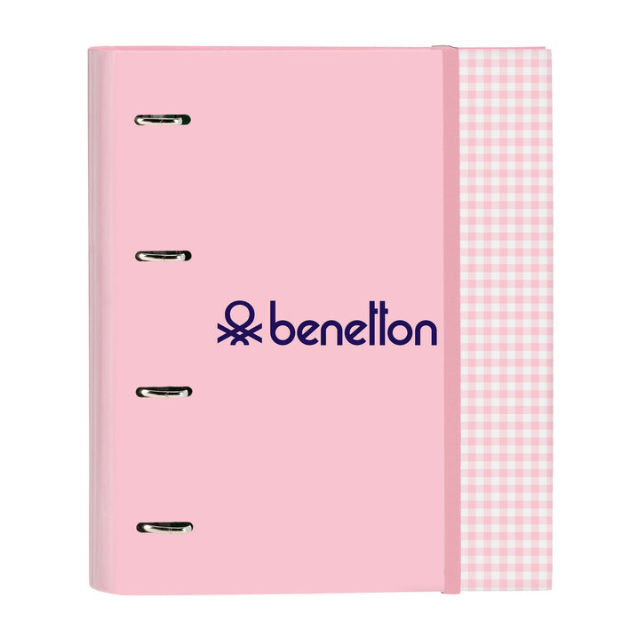Папка с пръстени Benetton Vichy A4 Розов (27 x 32 x 3.5 cm)