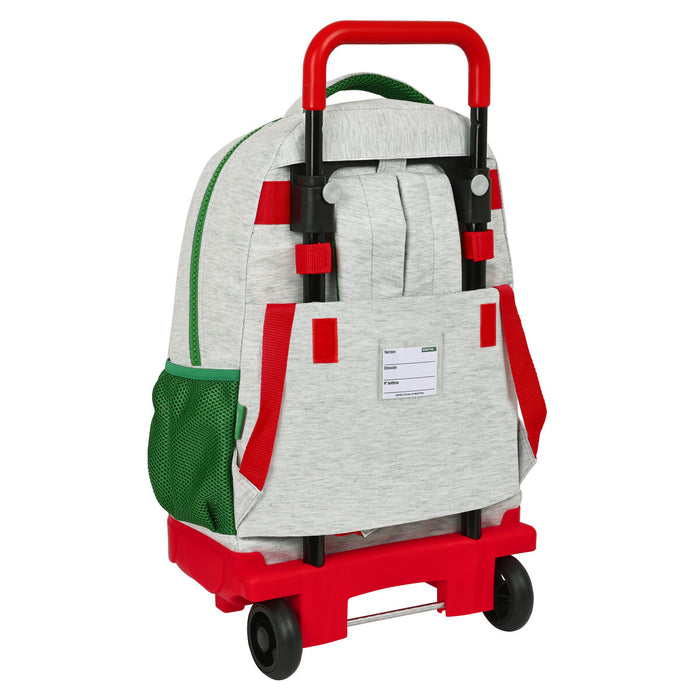 Училищна чанта с колелца Benetton Pop Сив (33 x 45 x 22 cm)