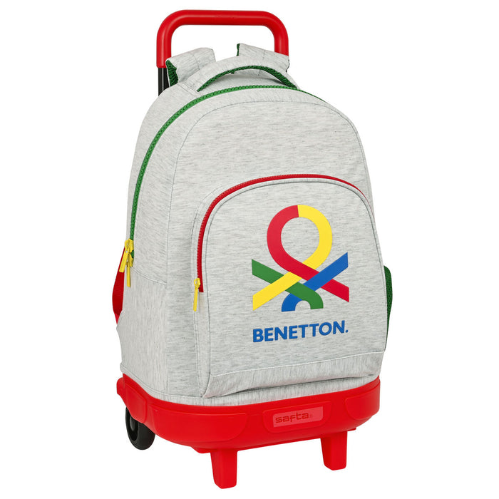 Училищна чанта с колелца Benetton Pop Сив (33 x 45 x 22 cm)