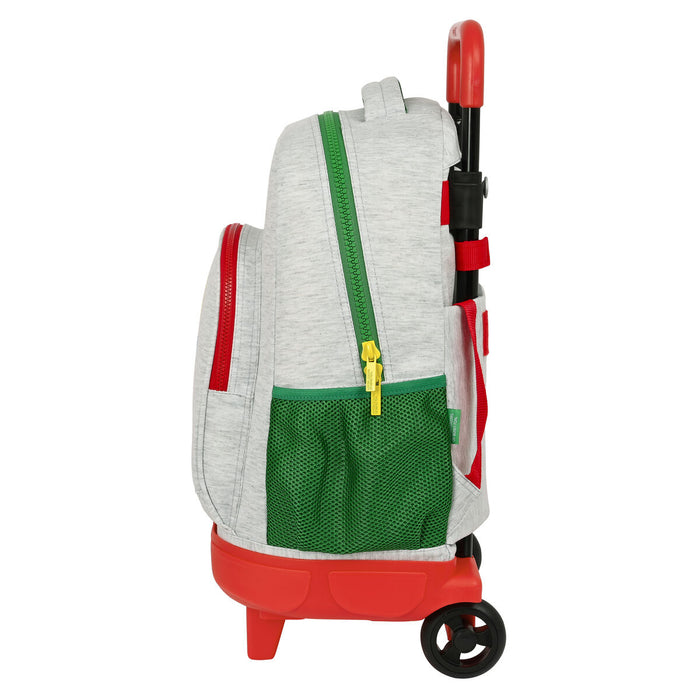 Училищна чанта с колелца Benetton Pop Сив (33 x 45 x 22 cm)