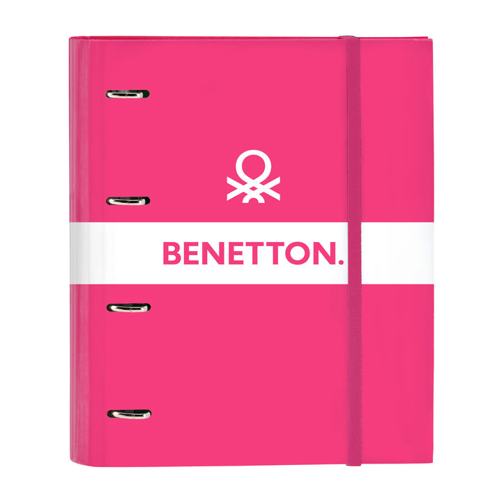 Папка с пръстени Benetton Raspberry Фуксия (27 x 32 x 3.5 cm)