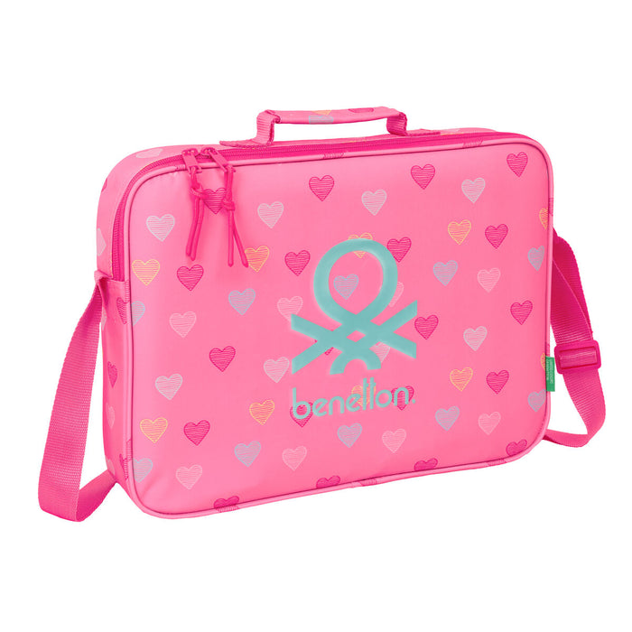 Училищна чанта Benetton Heart Розов 38 x 28 x 6 cm