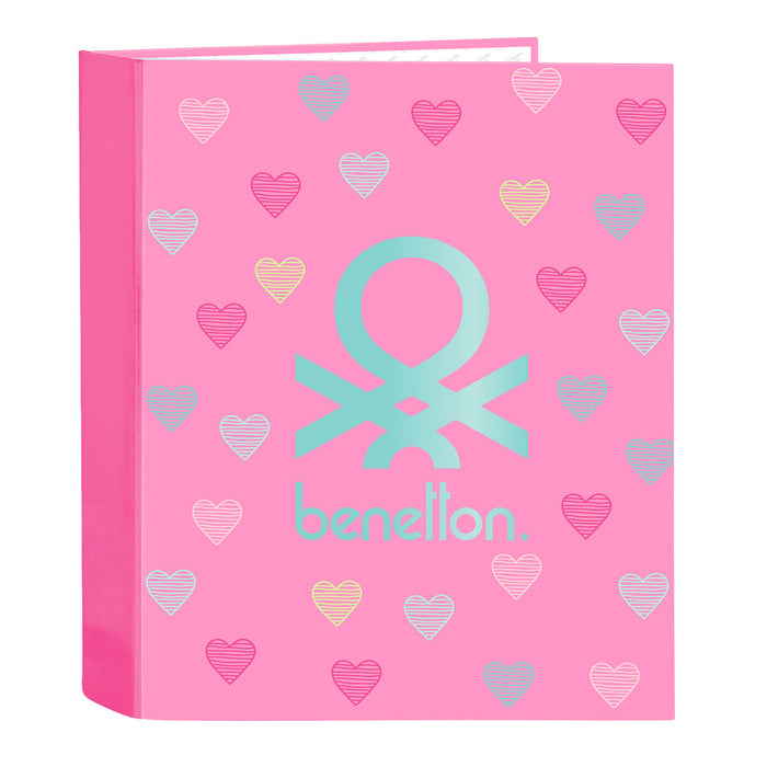 Папка с пръстени Benetton Heart Розов A4 27 x 33 x 6 cm