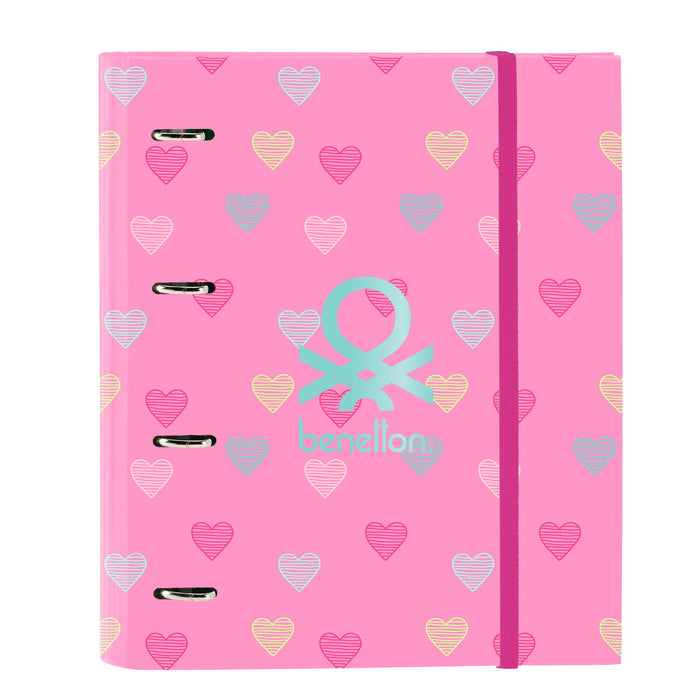 Папка с пръстени Benetton Heart Розов 27 x 32 x 3.5 cm