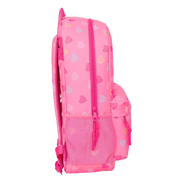 Училищна чанта Benetton Heart Розов 30 x 46 x 14 cm