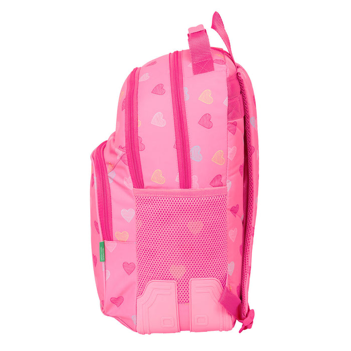 Училищна чанта Benetton Heart Розов 32 x 42 x 15 cm