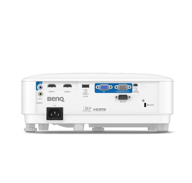 BenQ MW561 Бизнес проектор, WXGA (1280x800), 20 000:1, 4000 ANSI лумена, прецизно стъкло, 1.1x, 3D, автоматично вертикално корекциониране на изображението, сензор против прах, HDMI x2, VGA, VGA изход, USB-A, 20W високоговорител, аудио вход/изход, живот на