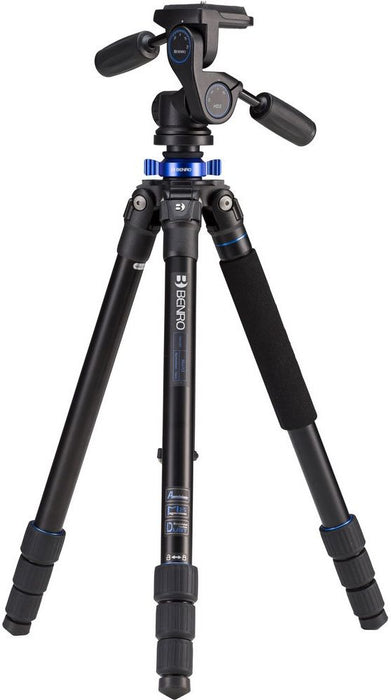 Статив Benro - Mach3 Series 2 AL + HD2, 43-168 cm, черен