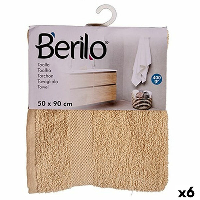 Кърпа за баня Berilo Сметана 80 % памук 20 % полиестер 50 x 90 cm 52 x 0,2 x 90 cm 25 x 3 x 22 cm 23 x 26 x 3 cm (6 броя)