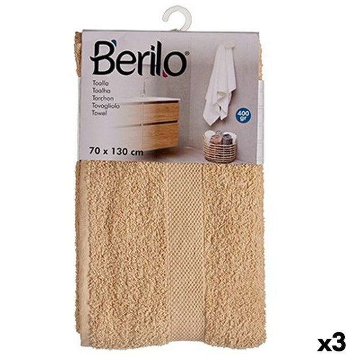 Кърпа за баня Berilo Сметана 80 % памук 20 % полиестер 70 x 130 cm 35 x 4 x 20 cm (3 броя)